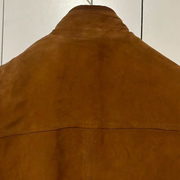 Brooks Brothers Tan/Brown Suede Leather Bomber Jacket - Medium - Picture 8 of 16